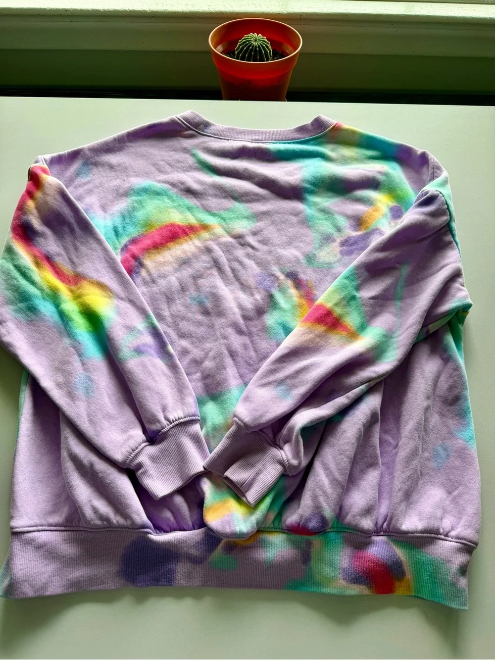 Justice Lavender Tie-Dye Logo Sweatshirt with Pastel Accents